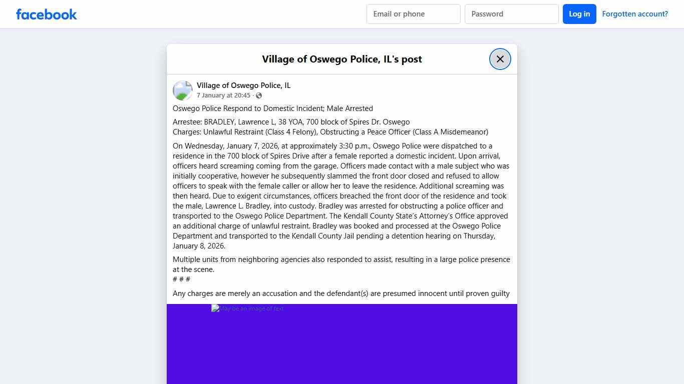 Oswego Police Respond to... - Village of Oswego Police, IL Facebook